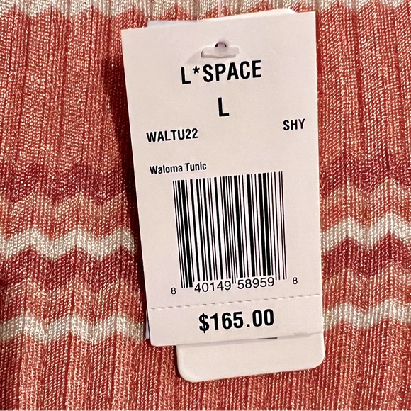 L*SPACE Waloma Shimmer Striped Cover-Up Mini Dress Anthropologie Boho Large - Picture 15 of 16